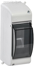 Корпус ОП КМПн 2/2 Krepta 3 IP30 для 2-х авт. выкл. прозр. крышка пластик. бел. IEK MKP42-N-02-30-20
