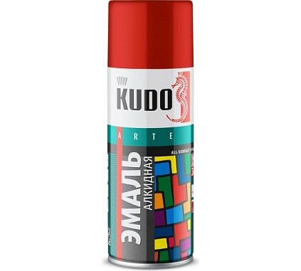 Эмаль-аэрозоль универсальная Красная 520мл KUDO  KU-1003 - №1