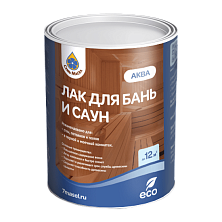 Лак для бань и саун Аква БЕЛЫЙ 1л