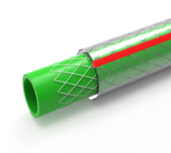 Шланг ПВХ цветной color Green-red 02 Ø16 (бух.25)