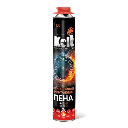 Пена монтажная KOLT ОГНЕСТОЙКАЯ профессиональная, всесезонная 900гр (Распродажа) - №1