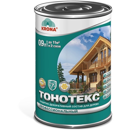 Деревозащитный состав Тонотекс БЕСЦВЕТНЫЙ 0,9л (Распродажа) - №1
