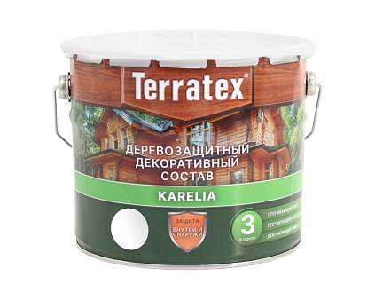 Деревозащитный состав Terratex KARELIA БЕЛЫЙ 3л - №1