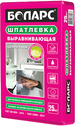 Шпатлевка БОЛАРС выравнивающая 25кг белая (Распродажа) - №1