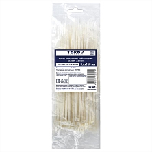 Хомут кабельный нейлоновый бел. 3.6х200 (уп.100шт) TOKOV ELECTRIC TKE-HNS-3.6-200-W/100