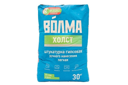 Штукатурка ВОЛМА-Холст универсальная гипсовая 30кг серая (Распродажа) - №1
