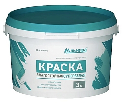 Краска ИНТЕРЬЕРНАЯ влагостойкая БЕЛАЯ 3кг (Распродажа)