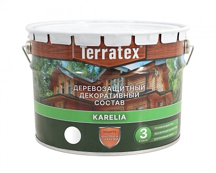 Деревозащитный состав Terratex KARELIA БЕЛЫЙ 9л - №1