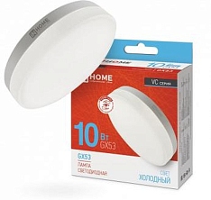 Лампа светодиодная LED-GX53-VC 10Вт таблетка 6500К холод. бел. GX53 950лм 230В IN HOME 4690612020778
