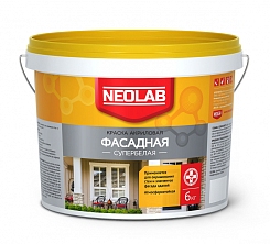 Акриловая супербелая краска "Фасадная" Neolab 6кг