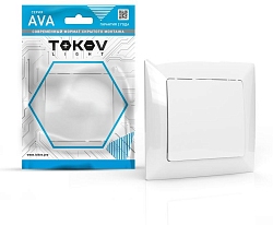Выключатель 2-кл. СП AVA 10А IP20 в сборе бел. TOKOV ELECTRIC TKL-AV-V2F-C01